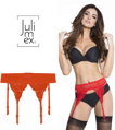 Narrow lace garter belt IRIS Julimex