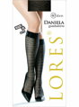 Patterned knee socks with velvet surface DANIELA 40 DEN Lores