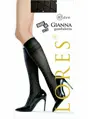 Black knee socks stitched with shiny thread GIANNA 40 DEN Lores
