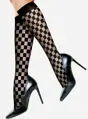 Knee socks with checkerboard pattern SCACCHI 20 DEN Lores