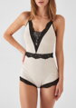 Striped bodysuit from coffee fiber CAFE BOMBON POUPEE Marilyn