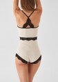 Striped bodysuit from coffee fiber CAFE BOMBON POUPEE Marilyn