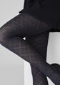 Tights with bold jacquard diamond pattern GRACE F02 Marilyn