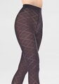 Tights with bold jacquard diamond pattern GRACE F02 Marilyn
