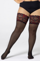 Luxurious self-supporting stockings for plus size with lace QUEEN SIZE GLAM 30 DEN Mona