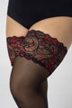 Luxurious self-supporting stockings for plus size with lace QUEEN SIZE GLAM 30 DEN Mona