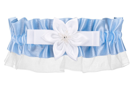 Wedding garter white-blue PW-105 Julimex