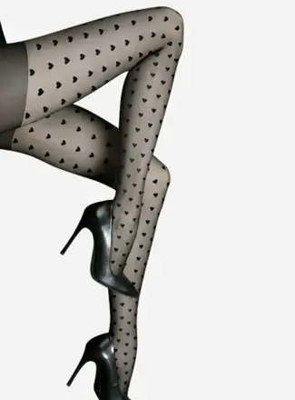 Thin tights with hearts CUORE 20 DEN Lores
