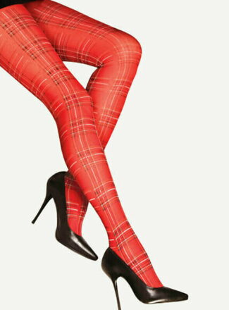 Red checked tights VALENTINA 40 DEN Lores