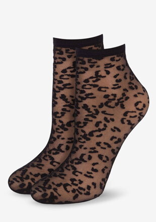 Women's black animal pattern socks C23 Marilyn