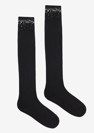 Women's knee highs decorated with crystals ZAZU 899 DIAMONDS Marilyn