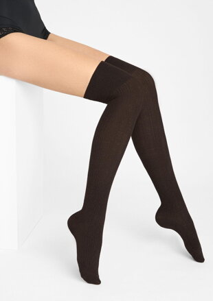Women’s cotton over-the-knee socks with ribbed pattern ZAZU COTTON A40 Marilyn