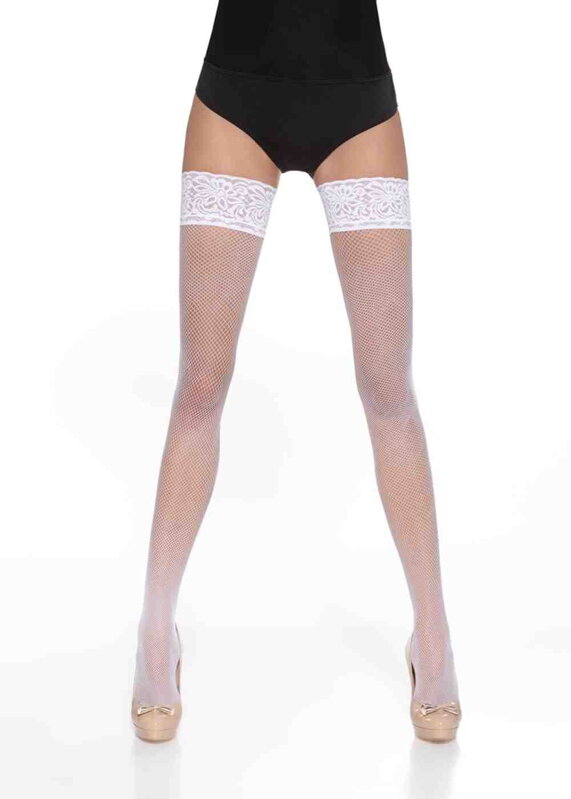 Women's mesh self-supporting stockings SARA 20 DEN BasBleu