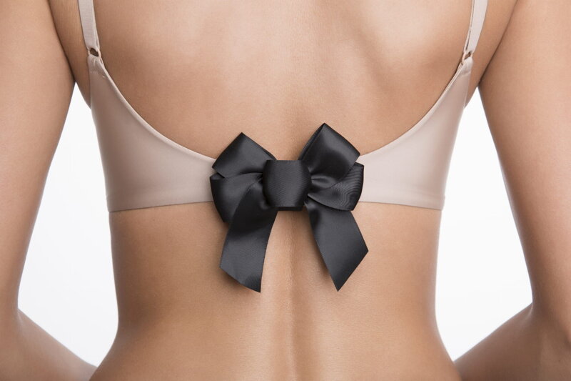 Decorative bow for fastening the bra BA-19 BLACK Julimex Decorative bow for fastening the bra BA-19 BLACK Julimex