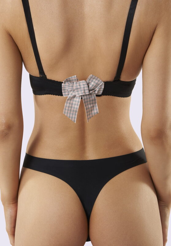 Decorative bow for fastening the bra BA-19 CHECK Julimex Decorative bow for fastening the bra BA-19 CHECK Julimex