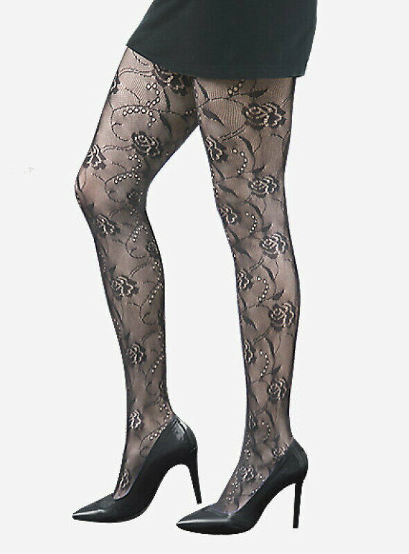 Fishnet tights with roses № 024 Lores