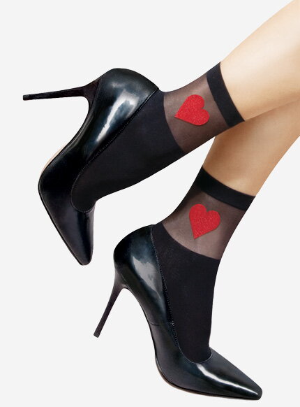 Nylon socks with hearts AMORE 20/60 DEN Lores Nylon socks with hearts AMORE 20/60 DEN Lores