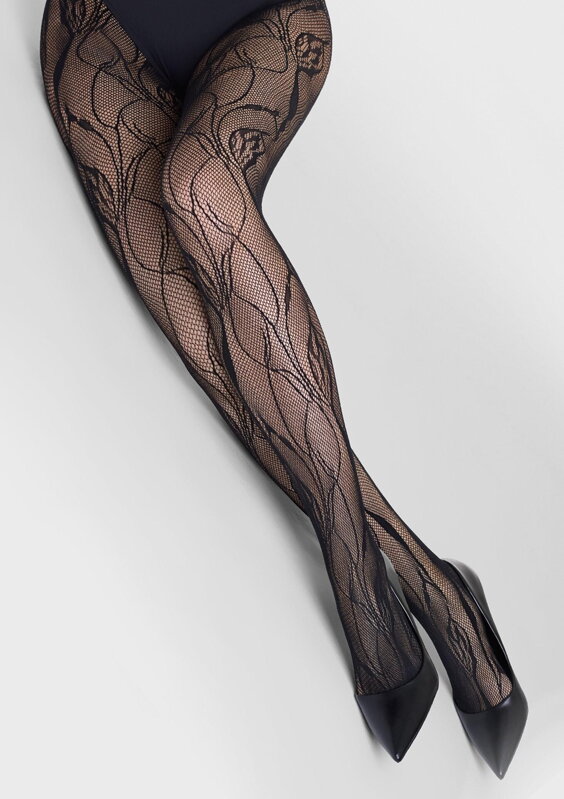 Fishnet tights with floral pattern CHARLY F08 Marilyn Fishnet tights with floral pattern CHARLY F08 Marilyn