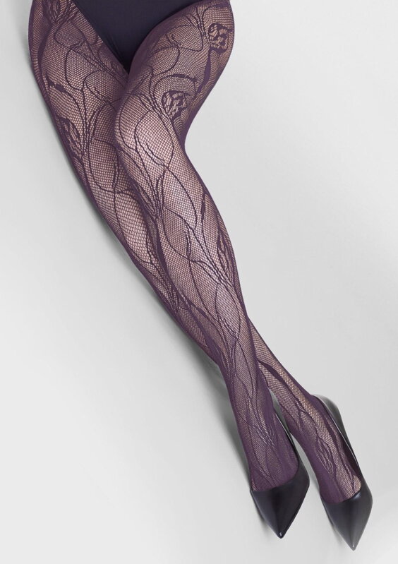 Fishnet tights with floral pattern CHARLY F08 Marilyn Fishnet tights with floral pattern CHARLY F08 Marilyn