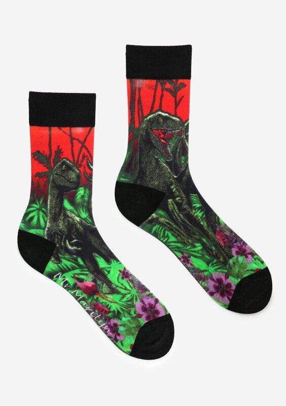 Men's cotton socks with dinosaur DINO RED MEN SPECIAL Marilyn