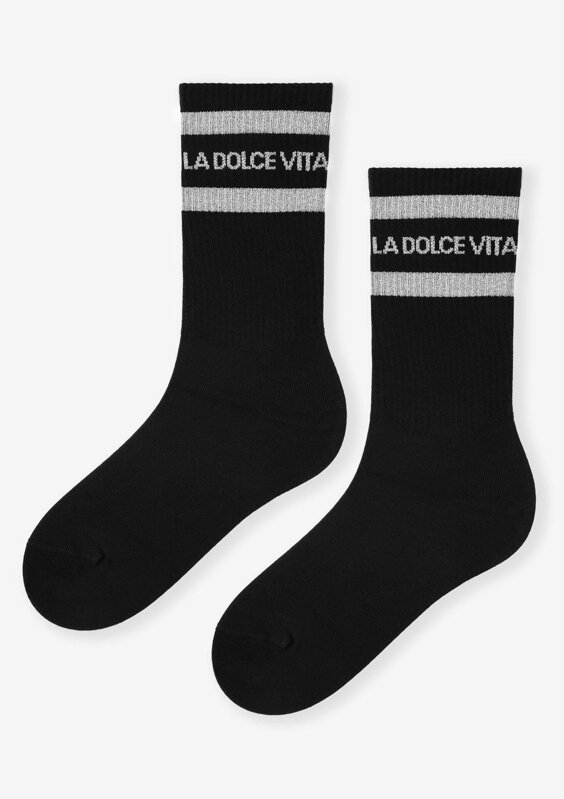 Women's high socks with a shiny pattern LA DOLCE VITA URBAN SOCKS Marilyn