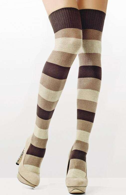 Women’s Over-the-Knee Socks with Cashmere Effect and Striped Pattern ZAZU C69 Marilyn Women’s Over-the-Knee Socks with Cashmere Effect and Striped Pattern ZAZU C69 Marilyn