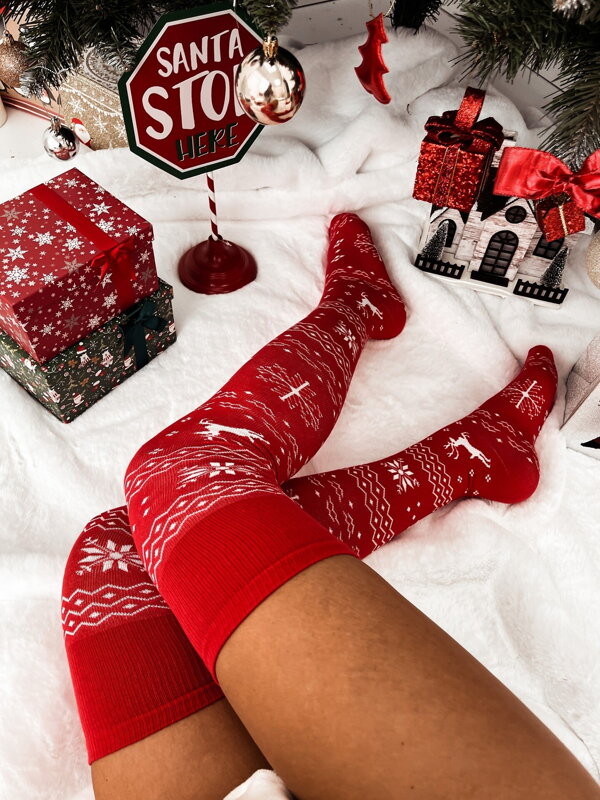 Knee highs with snowflakes 1276 Milena Knee highs with snowflakes 1276 Milena