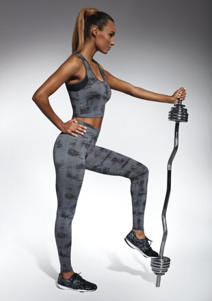 Patterned sports leggings INTENSE 200 DEN BasBleu