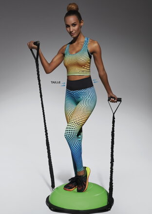 Sports leggings with a wide waist WAVE 90 200 DEN BasBleu