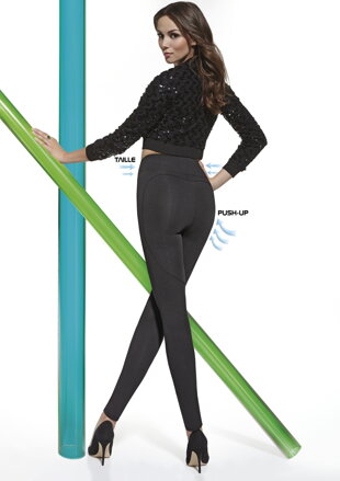 Women's push-up elastic leggings GINGER 200 DEN BasBleu