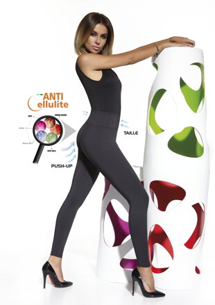 Women's anti-cellulite push-up leggings CANDY 300 DEN BasBleu