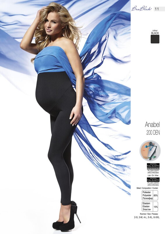 Maternity leggings with high waist ANABEL 200 DEN BasBleu